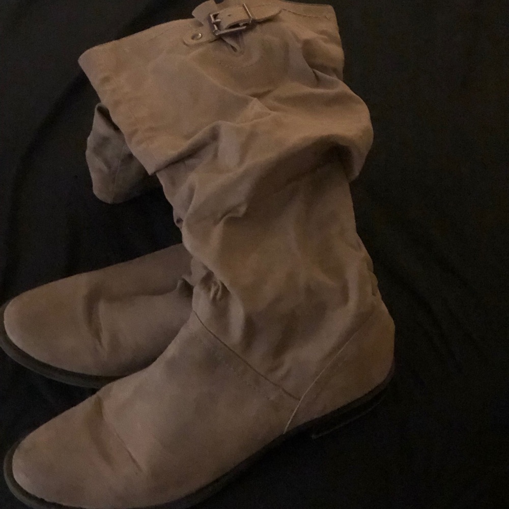 Tan mid-calf boots
